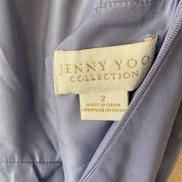 Jenny Yoo Inesse Chiffon Gown in Bluebell - Picture 6 of 9